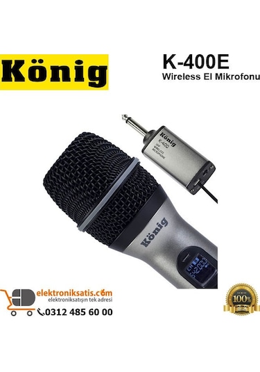 König K-400 Uhf Şarjlı Kablosuz El Mikrofonu