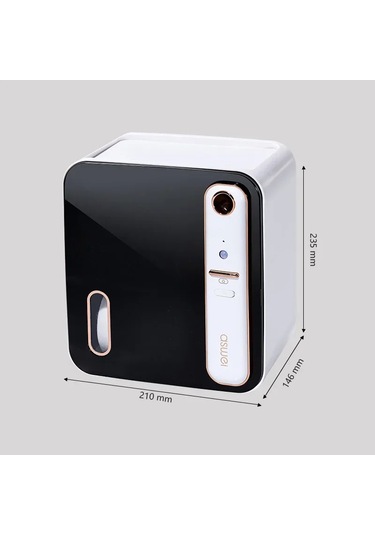 Akıllı Doku Kutusu Depolama Raf Tuvalet Kağıdı Tuvalet Kağıt Altın - Siyah