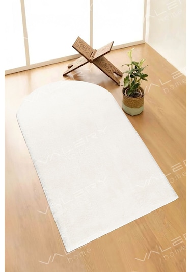 Vl Yıkanabilir Peluş Seccade Overloklu Namazlık Bej Ekru