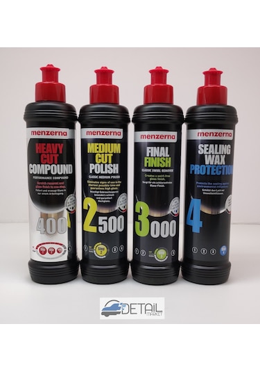 Menzerna 400 2500 3000 Sealing Wax Boya Koruma Seti 250 ML