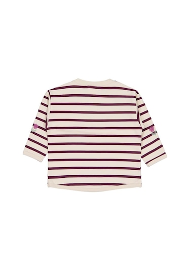 Civil Baby Çizgi Emp. Çiçek Nakışlı 6-18 Ay Sweatshirt - Bej
