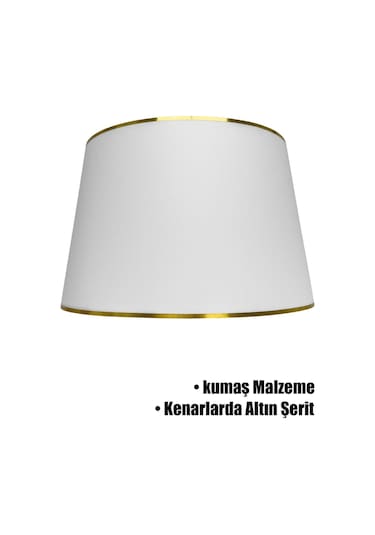 Beyaz Gold Şeritli Lambader Şapkası Beyaz