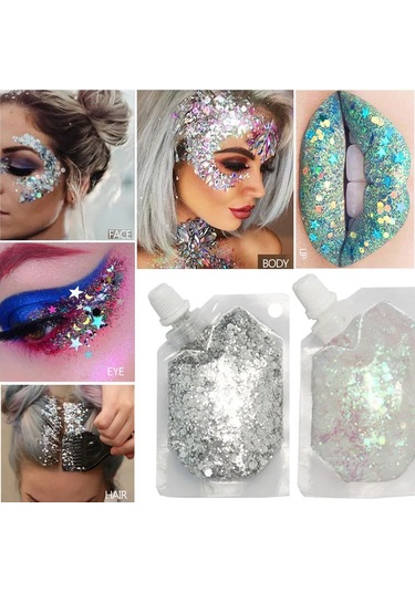 40 Ml Yüz Mücevherleri Göz Farı Pırıltılı Pigment Vücut Yüz Göz Parlak Pullar 11 C01