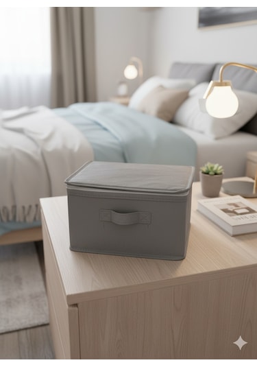 Gri Çorap Hurcu Çok Amaçlı Dolap Içi Ve Çekmece Içi Düzenleyici 29x24x17 Cm Gri