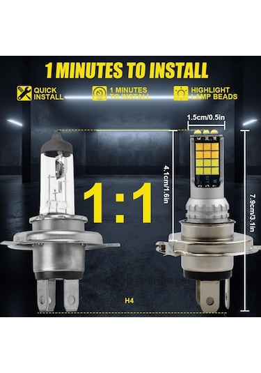 Sones 2 Adet V6 H4 Dc9-36v 30w 3000lm Ip65 Araba Led Çift Renkli Sis Lambası 30leds Smd-2525 Lamba