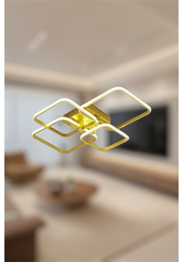 Ey Shop Eskitme 4 Lü Kare Model 3 Renk Led Avize Eskitme Gold