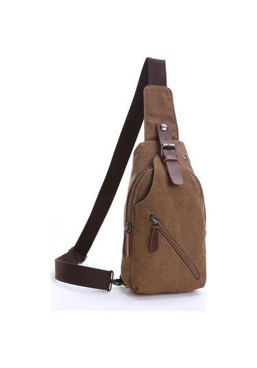 Fıy Erkek Omuz Çantası Çapraz Sırt Çantası Kahverengi Su Geçirmez Günlük Küçük Boy Suya Dayanıklı Tek Gözlü 1.000 Adetten Az Fermuarlı 454008 Gri