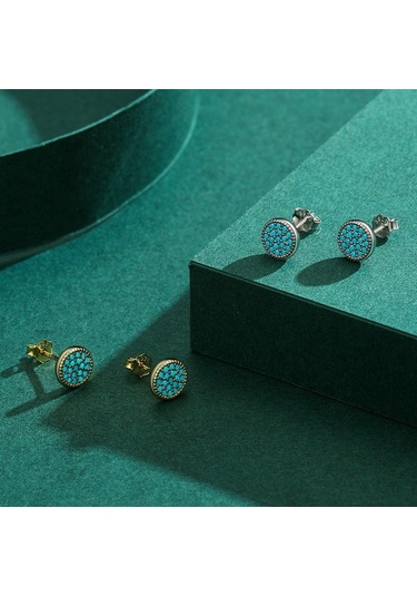Altın Tancise 925 Ayar Gümüş Turkuaz Küpe Damla Küpe Kadınlar Için Düğün Hediyeleri