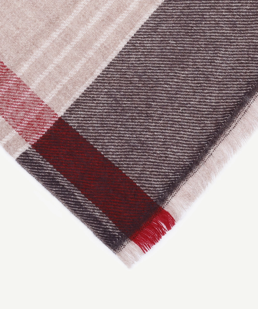 Yargıcı Renk Bloklu Şal 25kksl1059x 003 Kahverengi