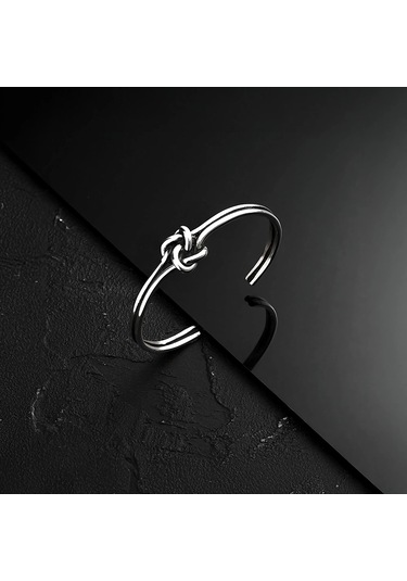 925 Ayar Gümüş Düğüm Model Unısex Kelepçe Bileklik Gümüş