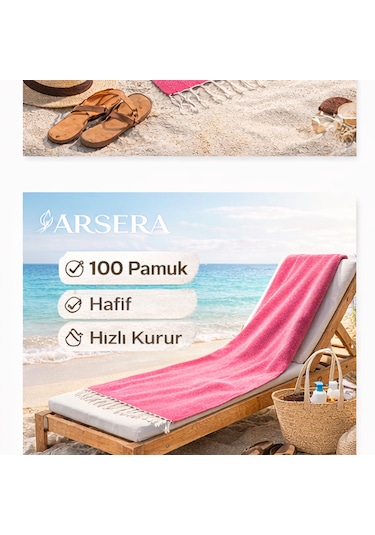 Plaj Havlusu Peştemal %100 Pamuk Gözde Kiremit
