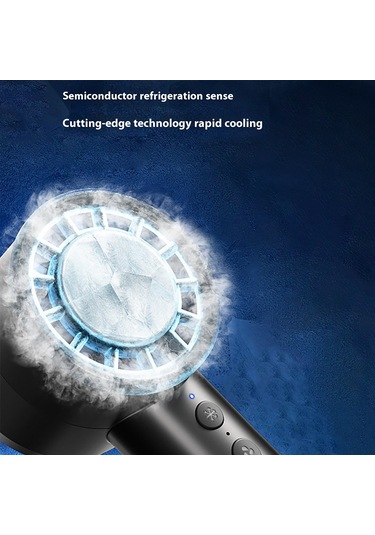 Taşınabilir Yüksek Hızlı Usb Şarj Edilebilir Turbo Fanlı Taşınabilir Soğutma Fanı Buz Sıkıştırmalı Soğutma Tasarımı - Siyah Siyah