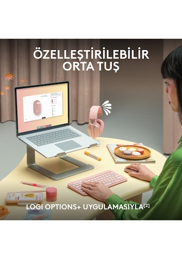 M350s Pebble 2 Bluetooth Kablosuz Sessiz Kompakt Mouse - Beyaz Diğer