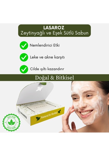 Zeytin Yağlı Ve Eşek Sütlü Sabun Doğal Ve Bitkisel Içerikli 100 G