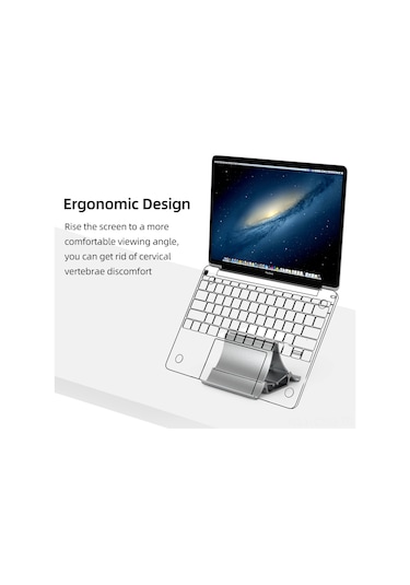 Samdoo Gümüş Abs Materyal Multifonksiyonel Dikey Laptop Soğutma Standı, Telefon Ve Tablet İçin Evrensel Masaüstü Depolama Tutucusu