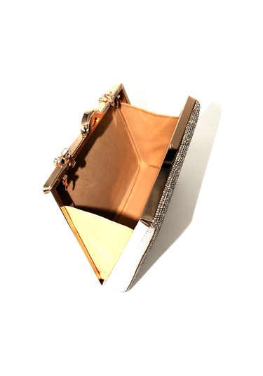 Suyolu Taşlı Gold Abiye Çanta. Abiye Portföy Clutch Davet Gece Çantası Kadın Altın Abiye Taşlı Çanta Gold