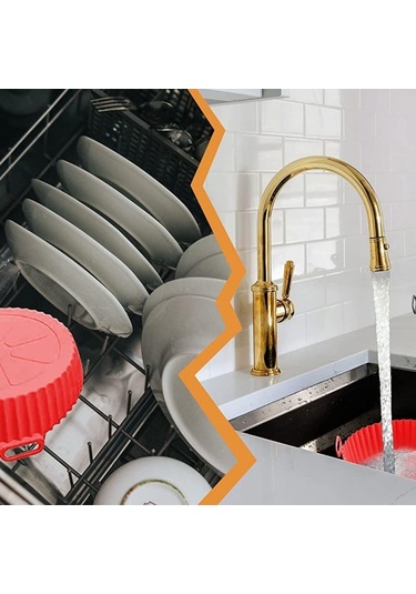 Buffer Renkli Isıya Dayanıklı Yıkanılabilir Silikon Fırın Ve Airfryer Yuvarlak Model Pişirme Matı 20 Cm