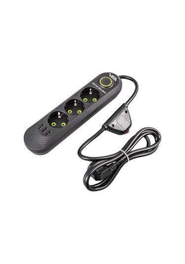 Vea Va-21557 3'lü 3 Usb'li 1.5 Metre Akım Korumalı Priz Siyah