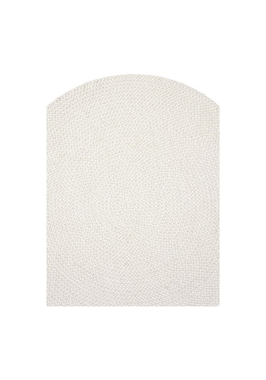 Cool Halı Glenn 615 Beyaz Banyo Halısı Yuvarlak Hol Halısı Hasır Dokulu Banyo Paspası Mutfak Halısı