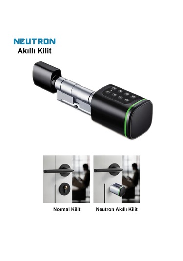NEUTRON NTL-SC-02FKPB PARMAK İZİ, ŞİFRE, KARTLI AKILLI KAPI KİLİDİ SİYAH
