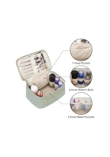 Reedark Büyük Kapasiteli Yeşil Seyahat Kozmetik Çantası - Pratik Ve Dayanıklı