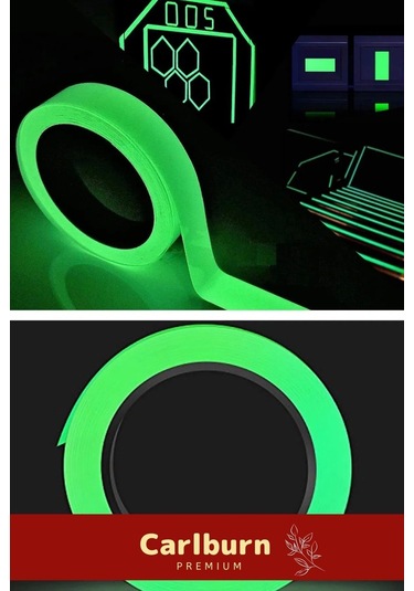 Karanlıkta Işık Veren Yansıyan 4 Metre Fosforlu Yeşil Şerit Bant Kendinden Yapışkanlı Reflektör Bant