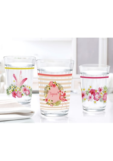 Madame Coco Flamingo 3'lü Su Bardağı Seti 290 ML