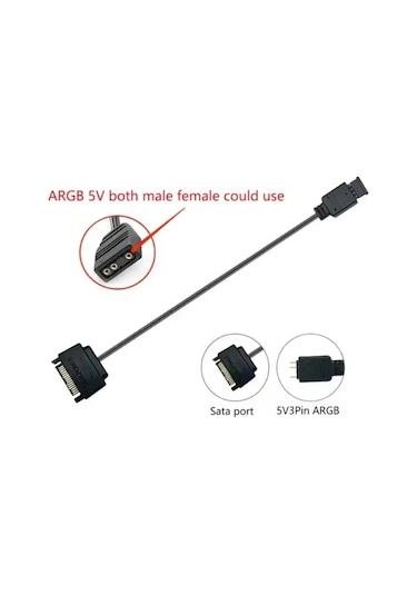 Venture Sata 5v 3pin Argb Adaptör Kablosu