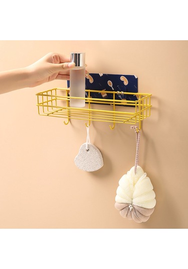 Banyo Ferforje Rafları, Tuvaletler, Klozet, Lavabo, Kancalı Delikli Duvara Monte Banyo Depolama Rafları