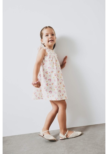 DeFacto Kız Bebek Çiçekli Kısa Kollu Twill Yazlık Elbise E5811A525SMER134