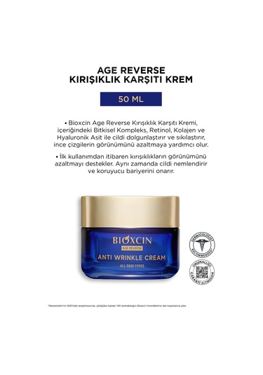 Age Reverse Kırışıklık Karşıtı Krem 50 ml - %10 Retinol, Kafein, Dolgunluk, Sıkılık