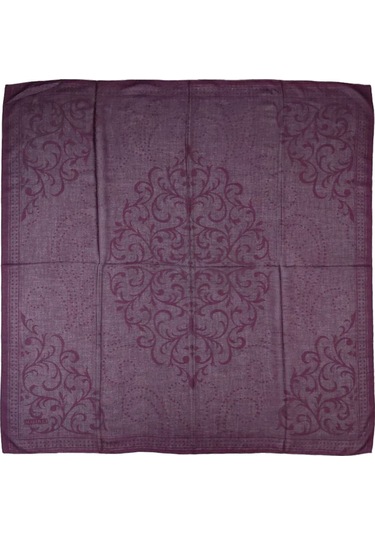 Mısırlı Eşarpları Pamuk Devore Etnik Desenli Eşarp Bordo