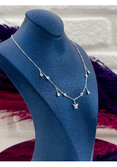 925 Ayar Gümüş Özel Tasarım Şans Modeli Lüks Kadın Kolye Gümüş