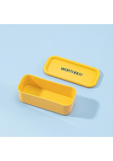 Taşınabilir Seyahat Kutusu Pamuklu Çubuk Tutucu Kutu Diş İpi Mücevher Düzenleyici Saklama Kabı Toz Geçirmez Mücevher Aksesuarı Kutusu Sarı