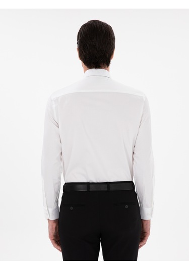 Cacharel Beyaz Slim Fit Pamuklu Klasik Gömlek