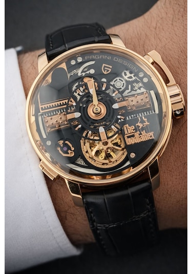 Pagani Design Jacob & Co Opera Godfather Temalı Otomatik Mekanik Lüks Erkek Kol Saati Rose Gold Diğer
