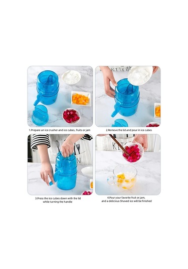 Jialan Taşınabilir El İşletilen Buz Kırıcı Tıraş Çocuklar Mavi