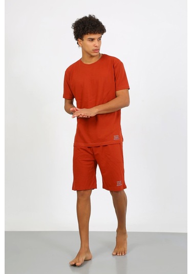 Akbeniz Erkek Pamuk Lakost Alt Üst Kaprili Pijama Takım Kremit 6872 Kiremit
