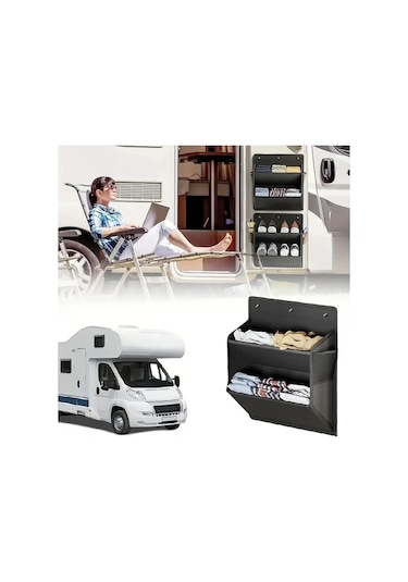 Trendooze 2 Adet Siyah Rv Ayakkabı Saklama Organizasyon Cihazı Kapı Duvar Montajlı
