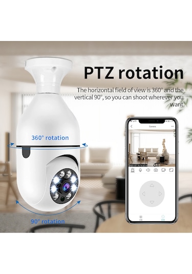 Hombey Beyaz Ev İçi Kablosuz Izleme Kamerası 1080p 2mp - İki Yönlü Konuşma, Kızılötesi Gece Görüşü, Hareket Algılama Ve Mobil Uzak Erişim Beyaz