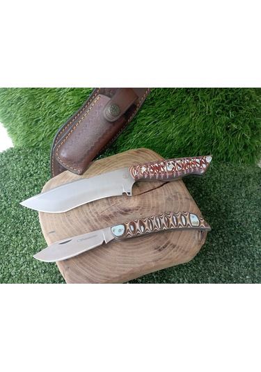 Tctknives El Yapımı Av Kamp Kılıflı Bıçak 1 Kahverengi