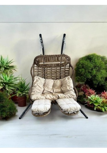 Holiday Bahçe Ve Balkon Salıncağı Çift Kişilik Kapiçino Krem