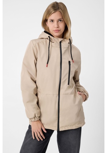 Freemen Kadın Taş Kürklü Su Ve Rüzgar Geçirmez Kapüşonlu Kışlık Mont Taş