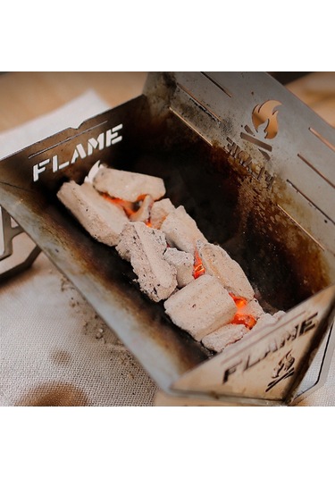 Katlanır Odun Sobası Üfleme Borusu Kiti Mini Barbekü Gümüş