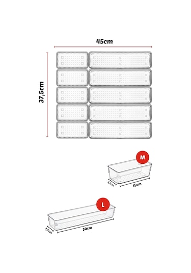 Nandy Home 10 Parça Çekmece İçi Kaşıklık Düzenleyici, Organizer