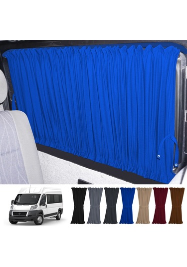 Pandami Fiat Ducato Boxer Jumper Uzun Şase 2006+ Uyumlu Mavi Raylı Oto Perde Takımı