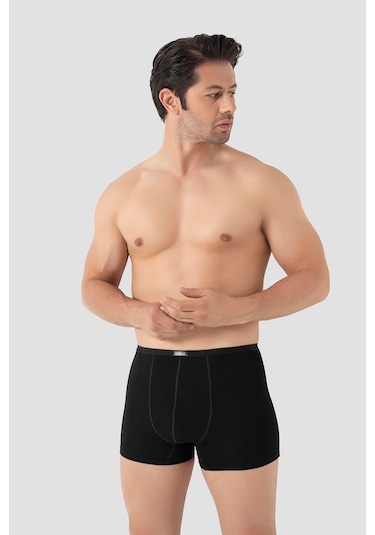 Arma Yıldız Erkek İnce Bel Lastikli Bambu Boxer Siyah 5'li Paket Siyah