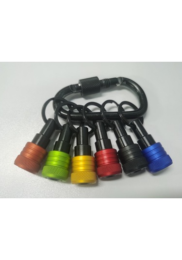 Geeksen Alüminyum Anahtar Zinciri Uzatma Kolu Seti, 1/4 İnç Hex Shank, 500g Taşıma Kapasitesi, 2 Adet, Cep Boyutu, Tornavida Ucu Tutucu