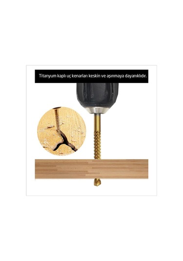 6166 Bits Saplı T Kollu Ahşap Delme Konik Rayba Ve Matkap Ucu Seti