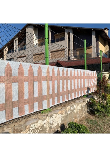 Baskılı Balkon Çit Filesi 1m X 5m Model B - Cırt Kelepçe Hediyeli